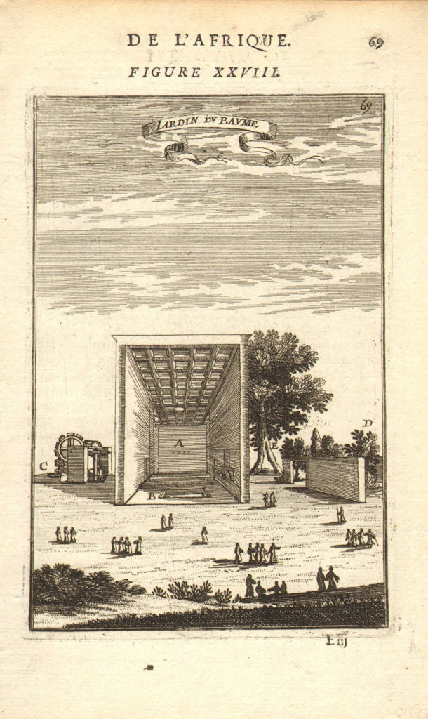 CAIRO Garden of Baume Al-Matariyyah Mataria Egypt 'Jardin de Baume'. MALLET 1683